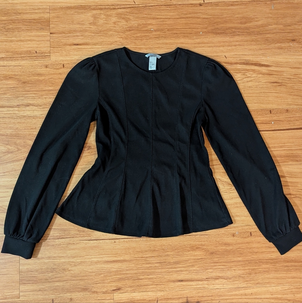 H&M Black peplum blouse (small)